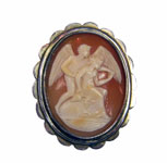 vintage 800 silver cameo brooch