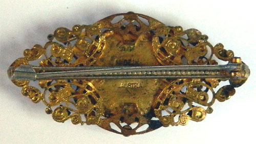 Antique hand painted Austrian brooch