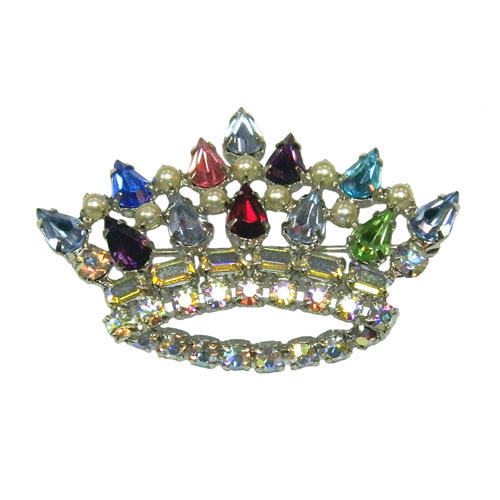 1950s B David rhinestone crown