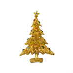Monet rhinestone Christmas tree brooch