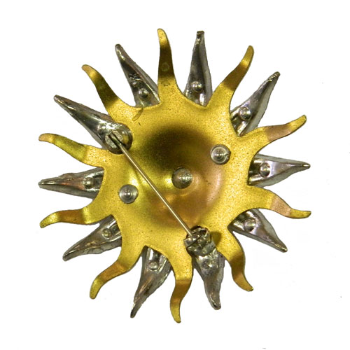 1930's sunburst rhinestone brooch