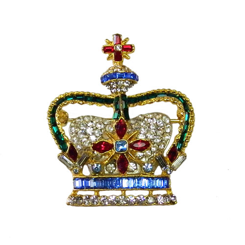 Bellini rhinestone crown brooch