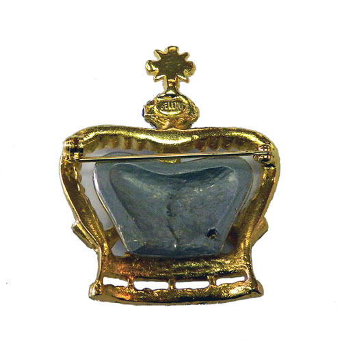 Bellini rhinestone crown brooch