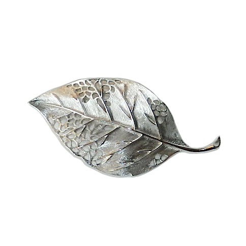 1950's silver Trifari leaf brooch