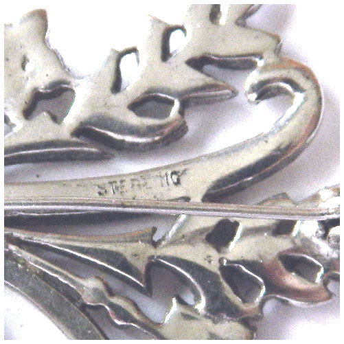 1940's sterling rhinestone brooch