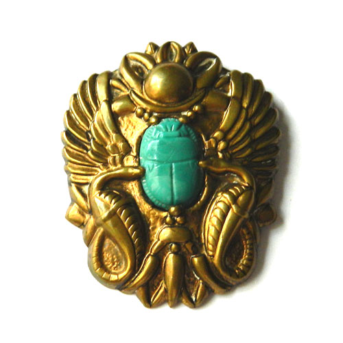Egyptian revival scarab brooch