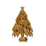 Art Christmas tree brooch