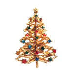 Art Christmas tree brooch