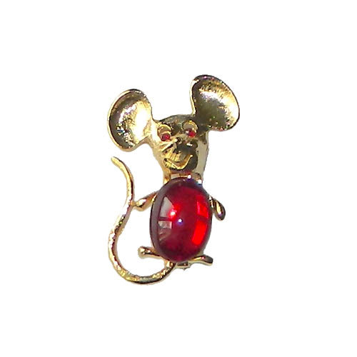 Jelly belly mouse brooch