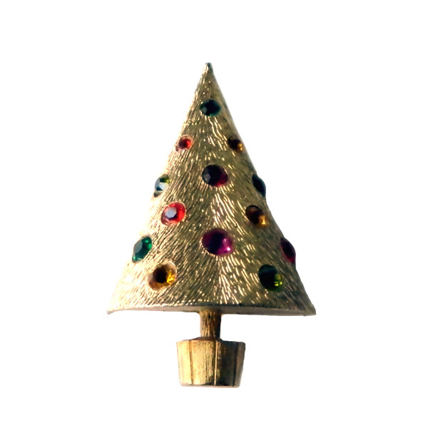 Rhinestone Christmas Tree Brooch