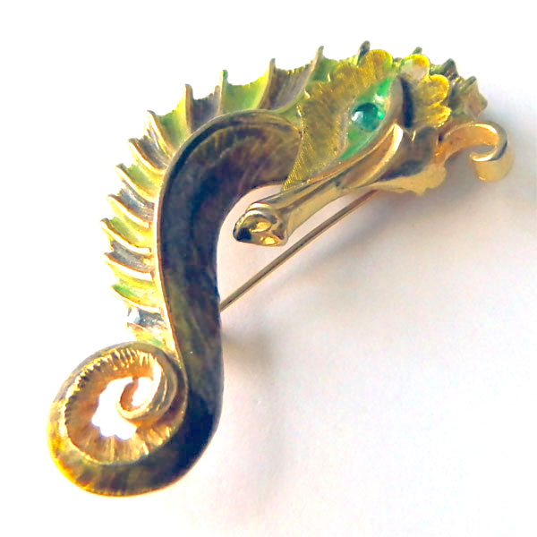 Hattie Carnegie seahorse brooch