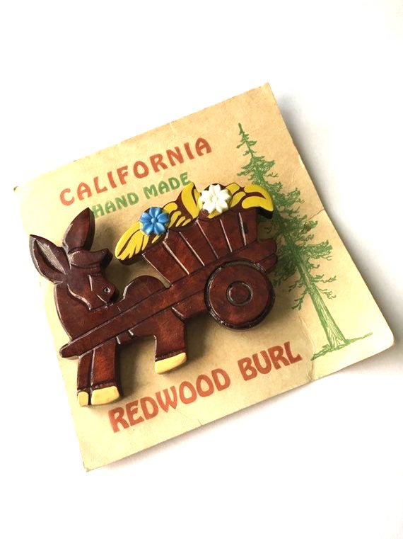 Califonia Redwood souvenir brooch