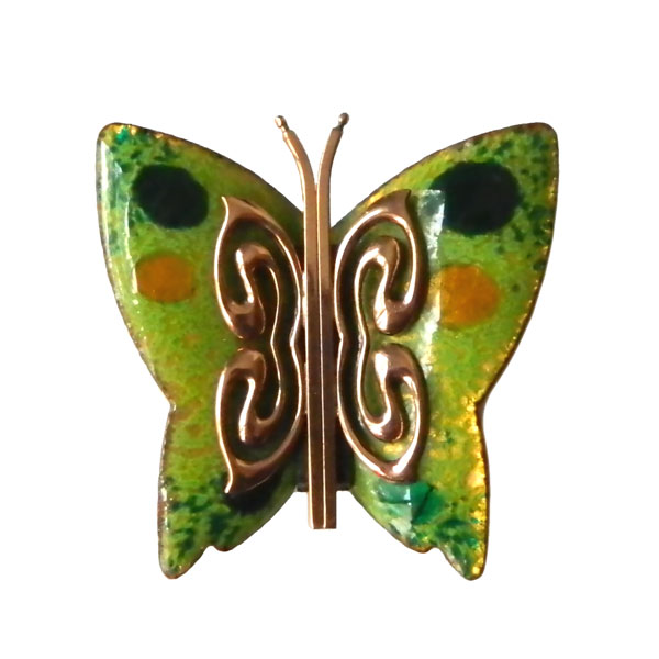 1950s Matisse enameled butterfly brooch
