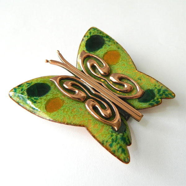 1950's Matisse enameled butterfly brooch