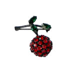 Rhinestone cherry brooch