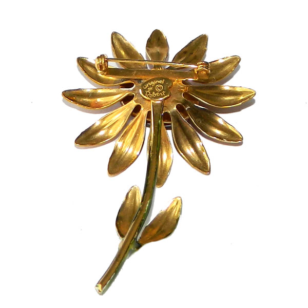 1960's enameled flower brooch