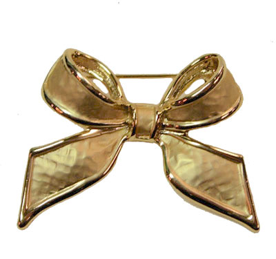 Vintage goldtone bow brooch