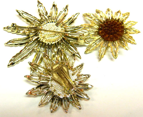 Vintage Sarah Coventry flower brooch and earrings