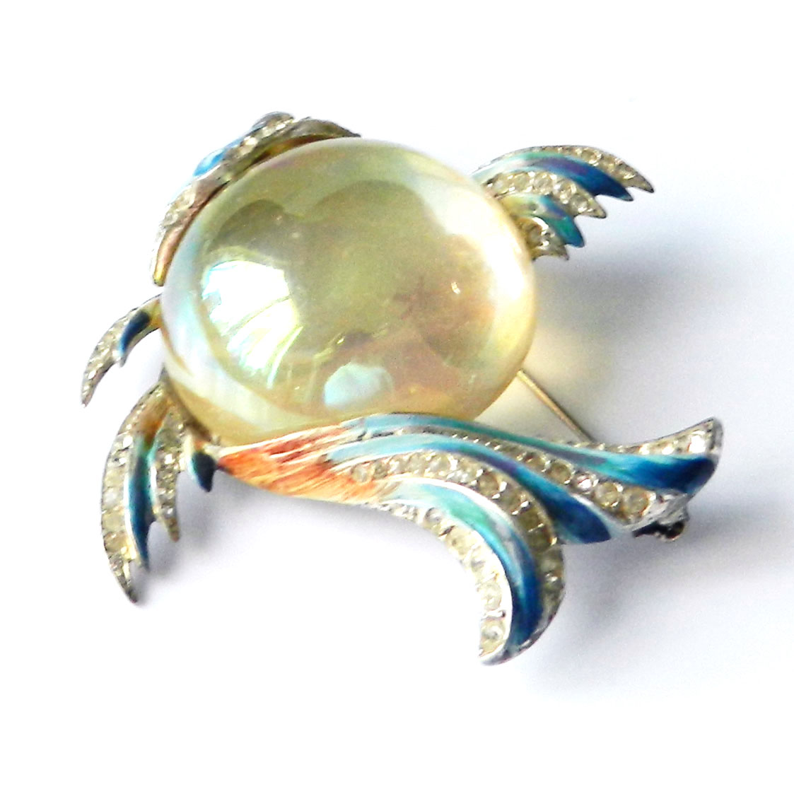 1940's Coro Angelfish jelly belly brooch