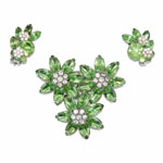 Green Weiss rhinestone brooch set
