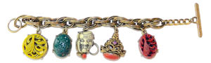 1950s Noh mask charm bracelet