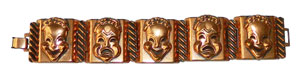 Renoir comedy tragedy mask bracelet