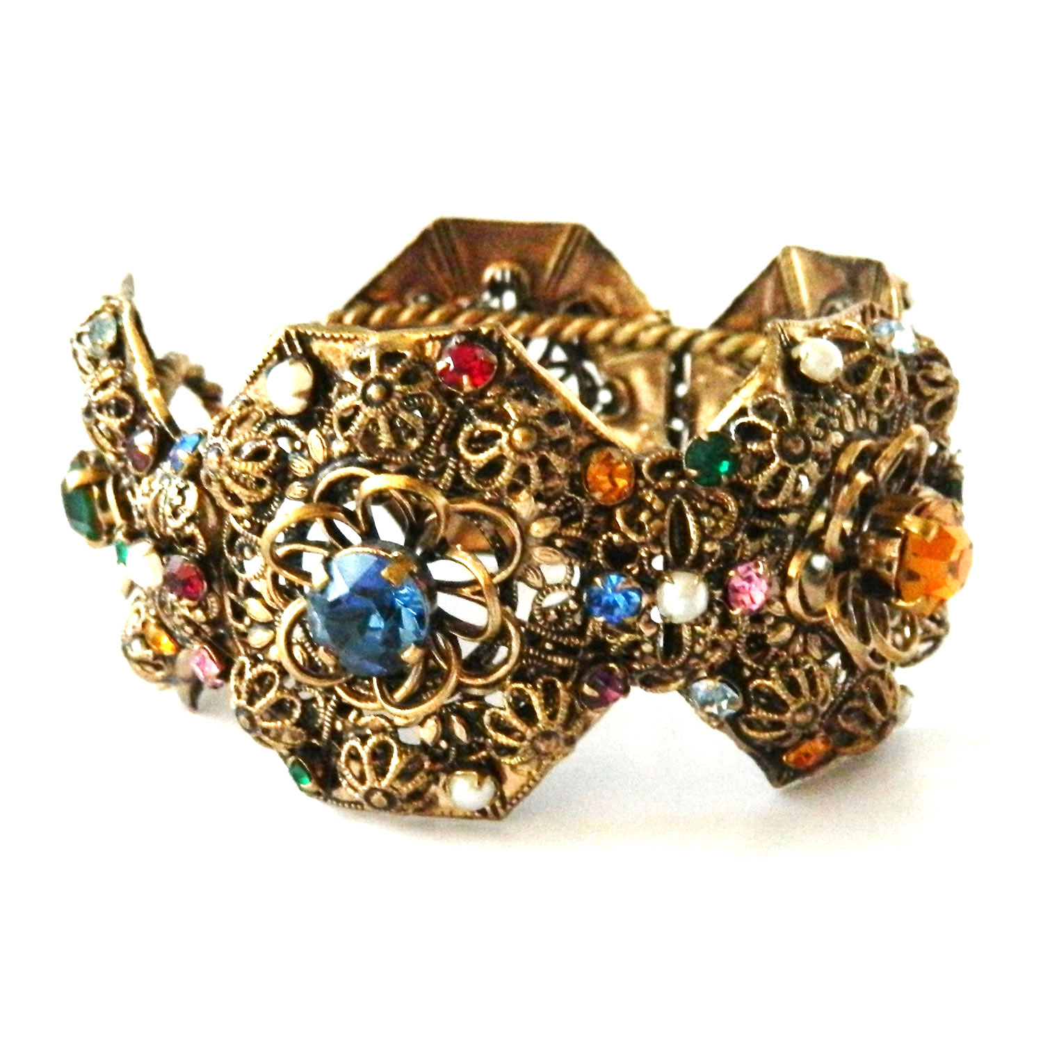vintage rhinestone cuff bracelet