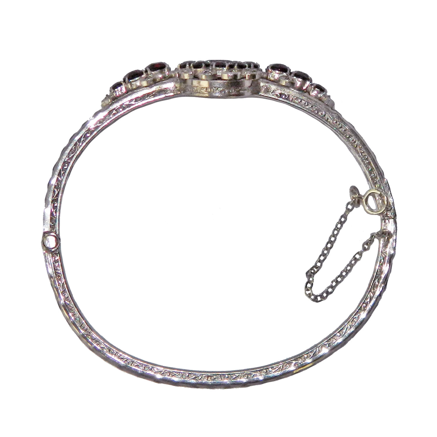 Silver garnet bracelet
