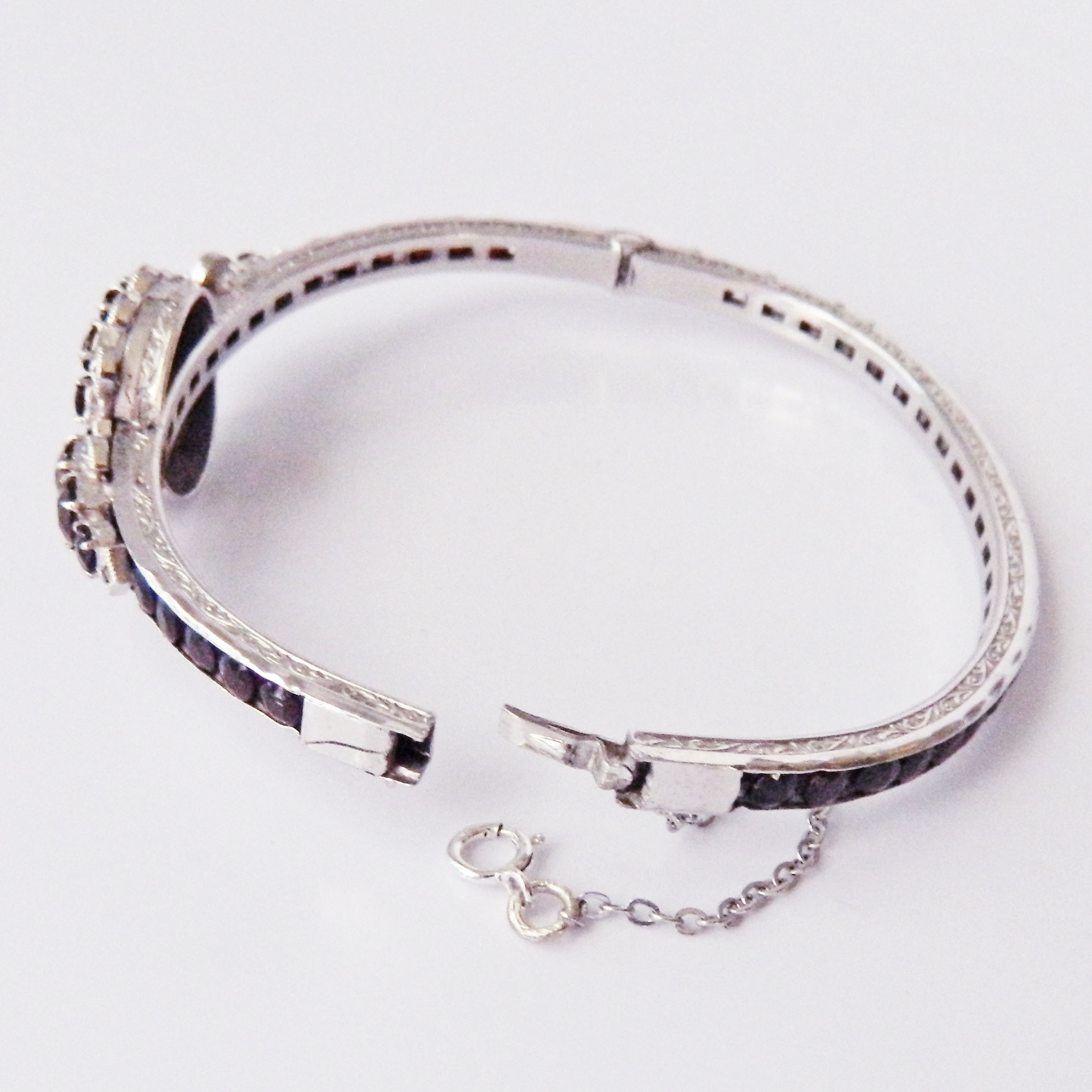 Silver garnet bracelet