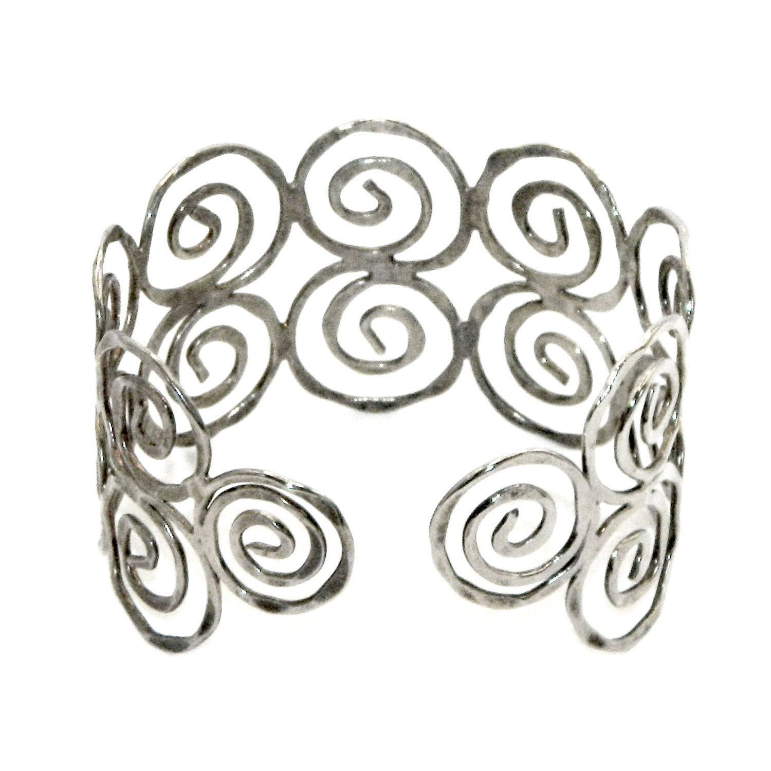 spiral hammered metal cuff bracelet