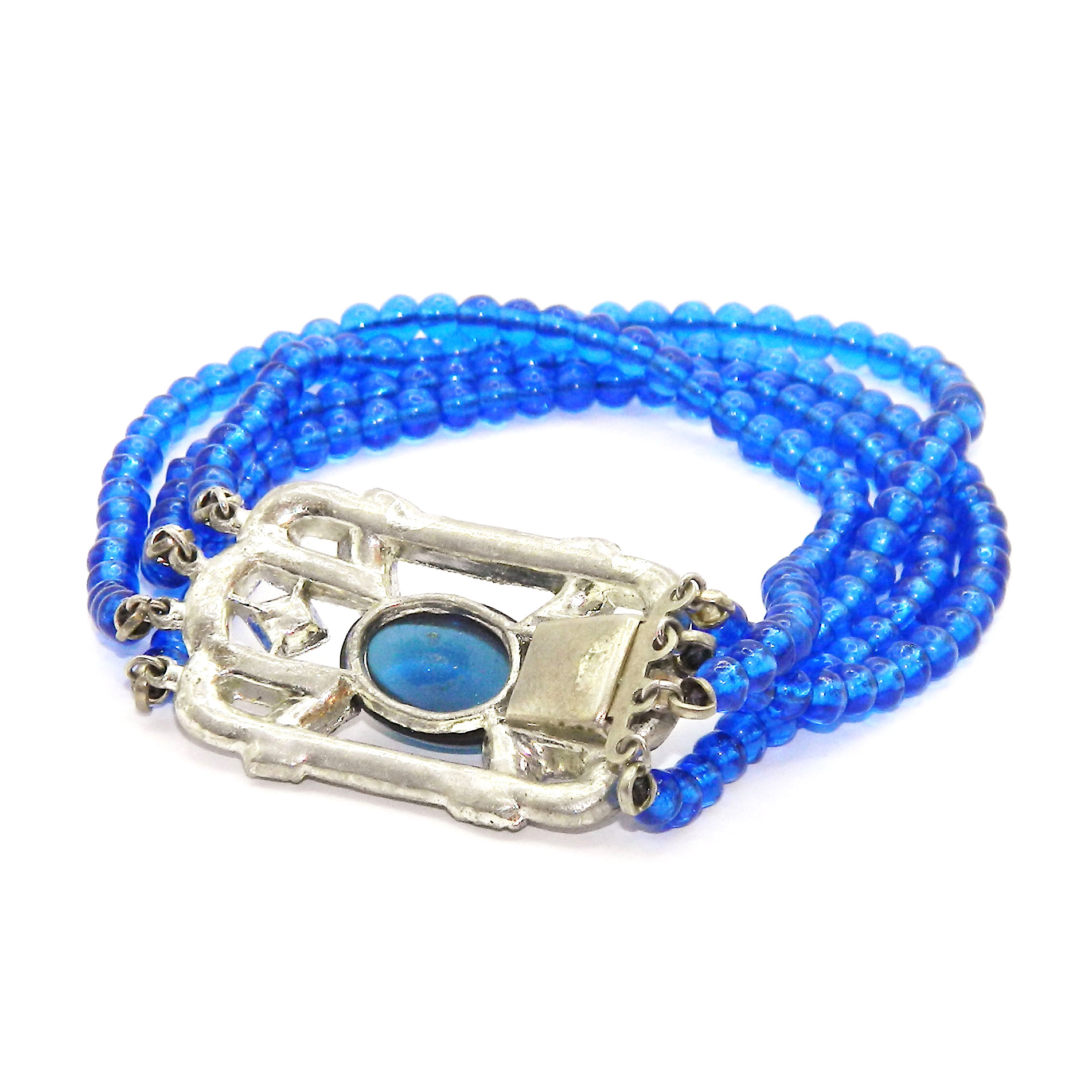 1920s Art Deco cobalt bead bracelet