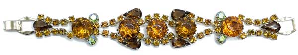1950s amber rhinestone bracelet