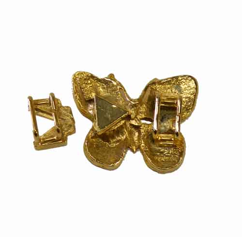 Vintage brass butterfly belt buckle