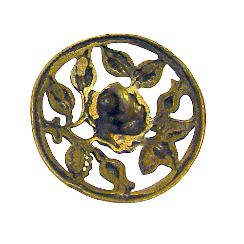 Vintage brass rose button