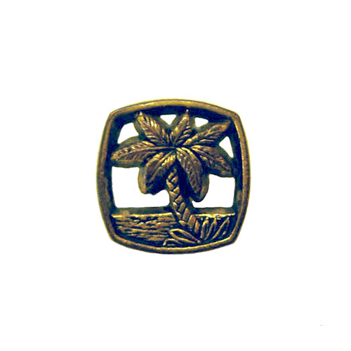 Vintage brass palm tree button