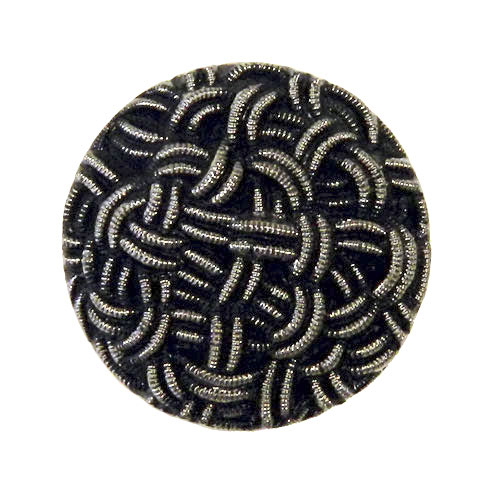 Vintage silver and black coat button