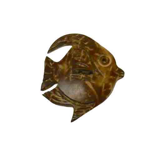 1940's coconut shell angel fish button