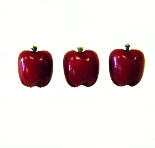 Wonderful little set of 3 bakelite apple buttons
