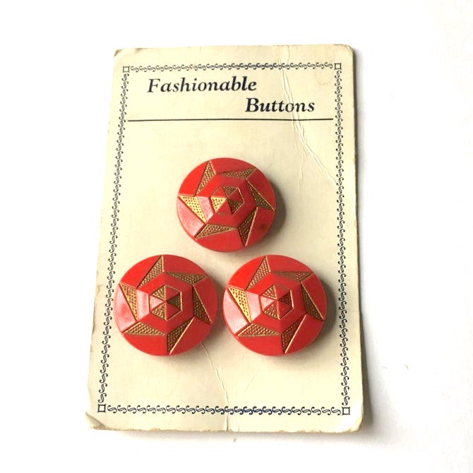 1930s Czech glass art deco buttons