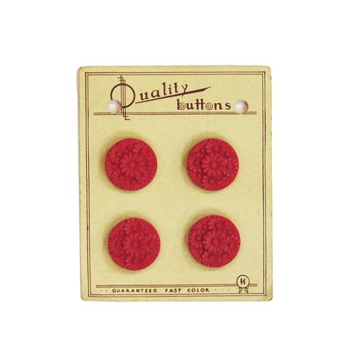 1930's red floral buttons