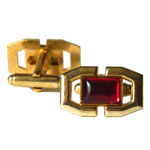 Red and gold cufflinks