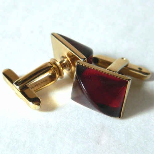 1950's red and gold cuff links