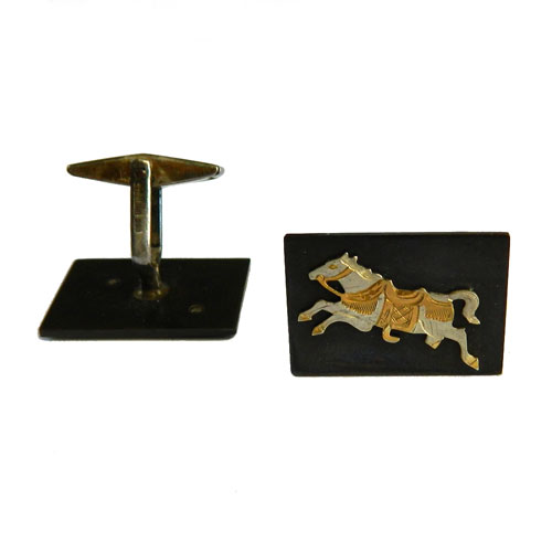 1950's Japanese horse cuff links