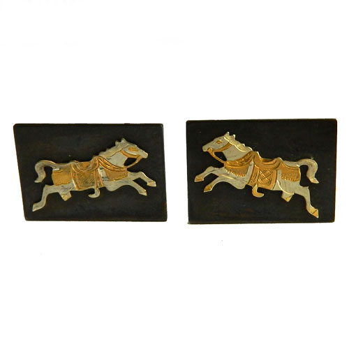1950's Japanese horse cuff links