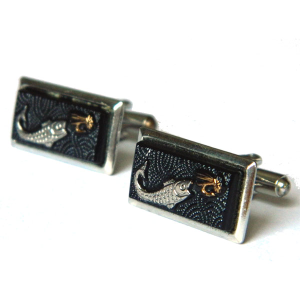 1950's fly fishing cuff links