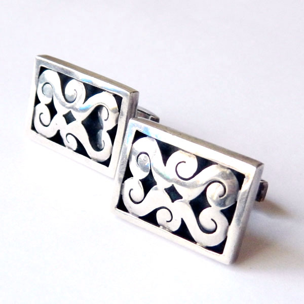 1950's Mexican silver cuff links