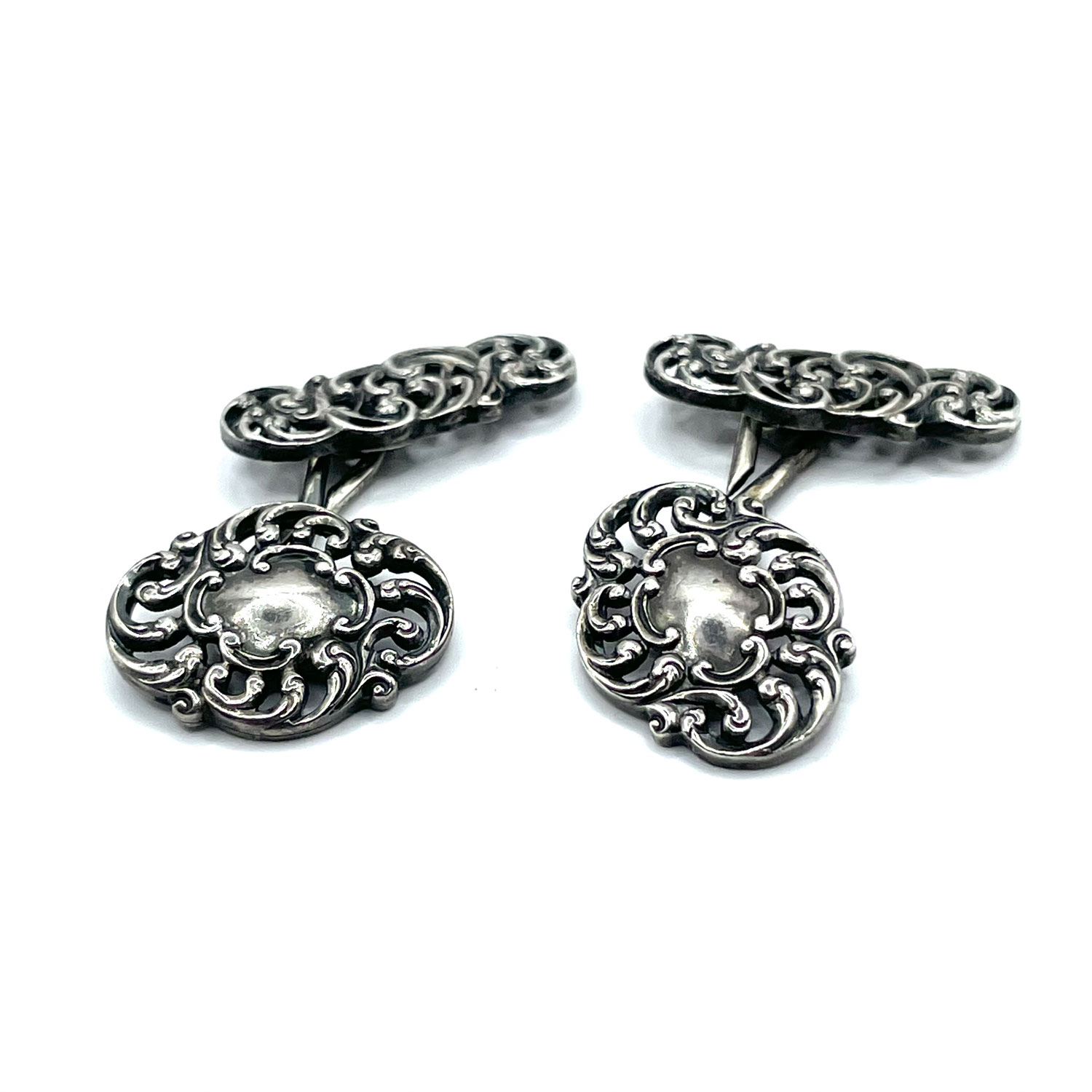 Victorian sterling silver cuff links