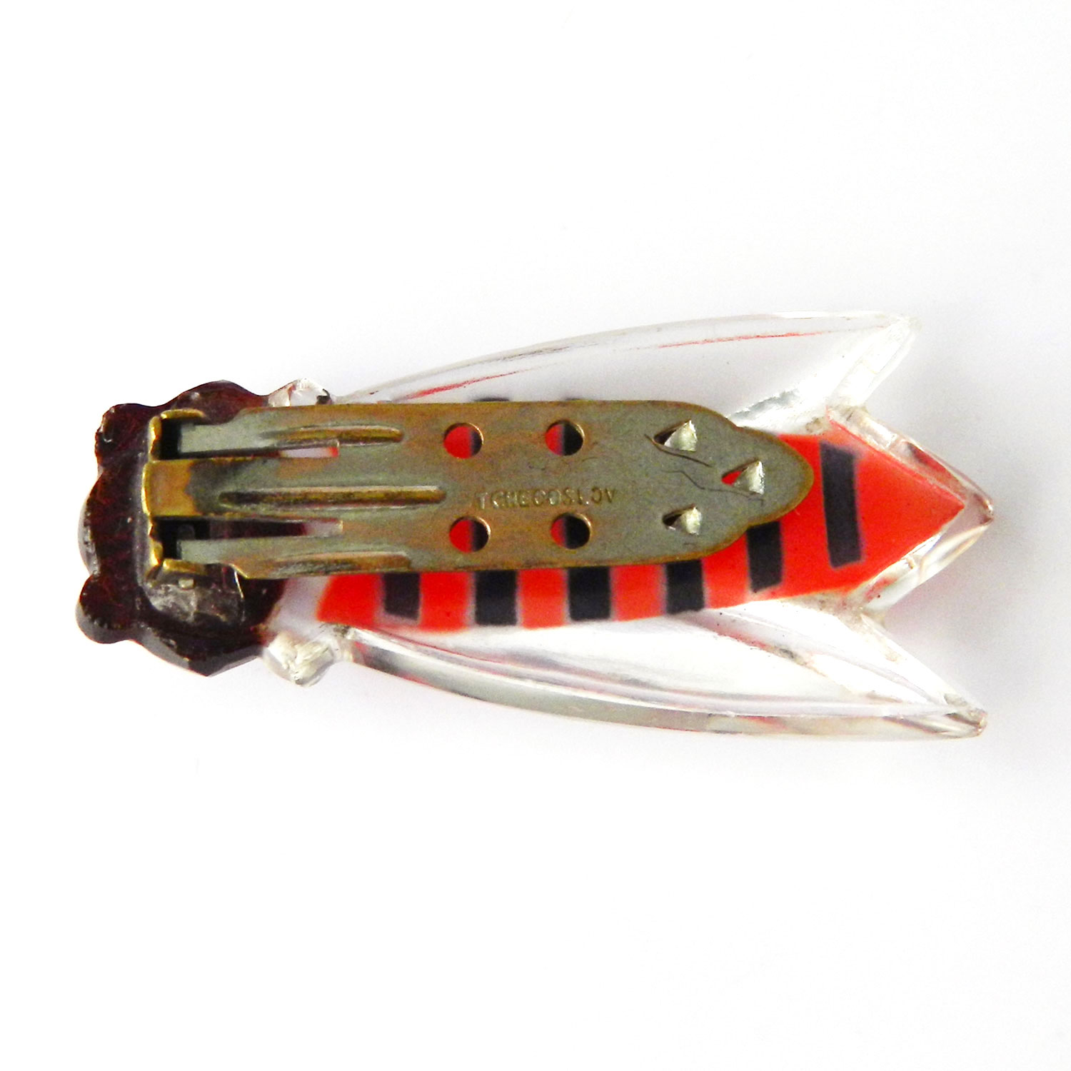 Glass cicada dress clip