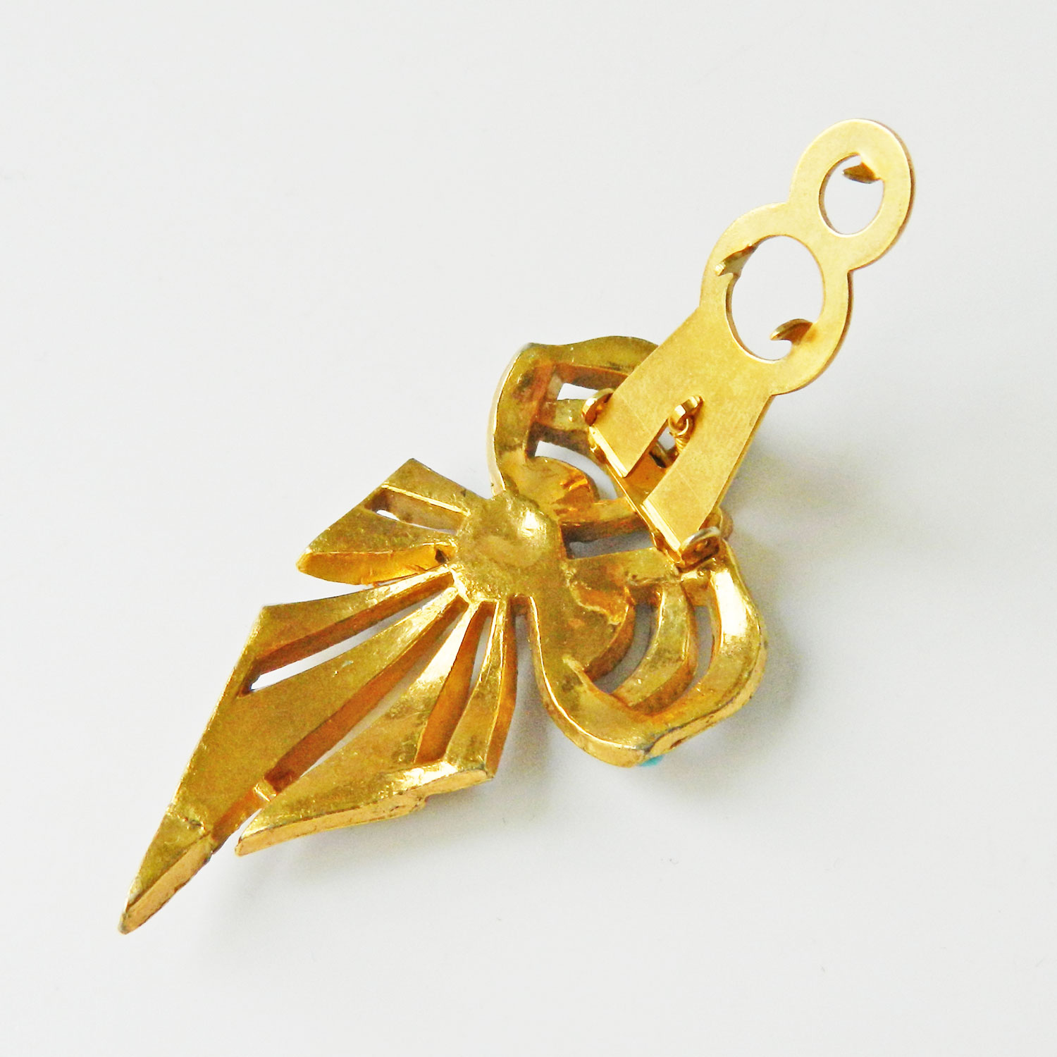Art Deco rhinestone bow clip