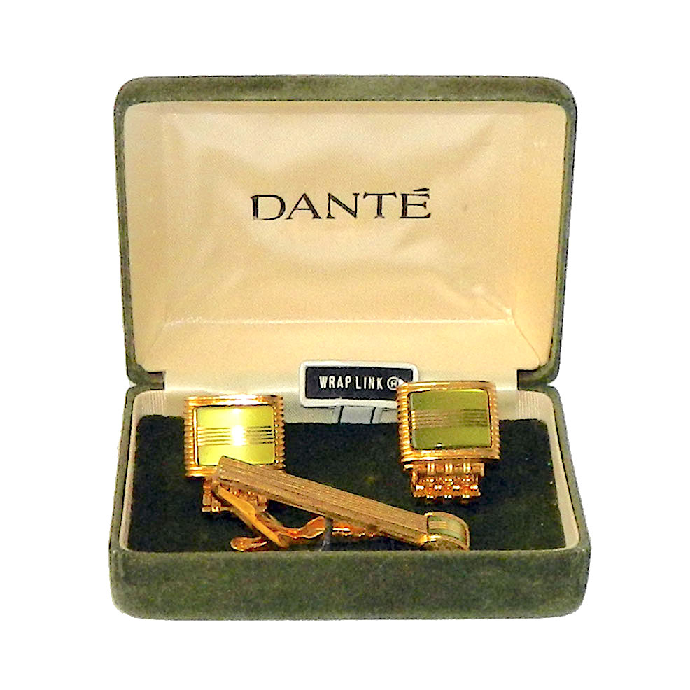 Dante cufflink and tie clip set